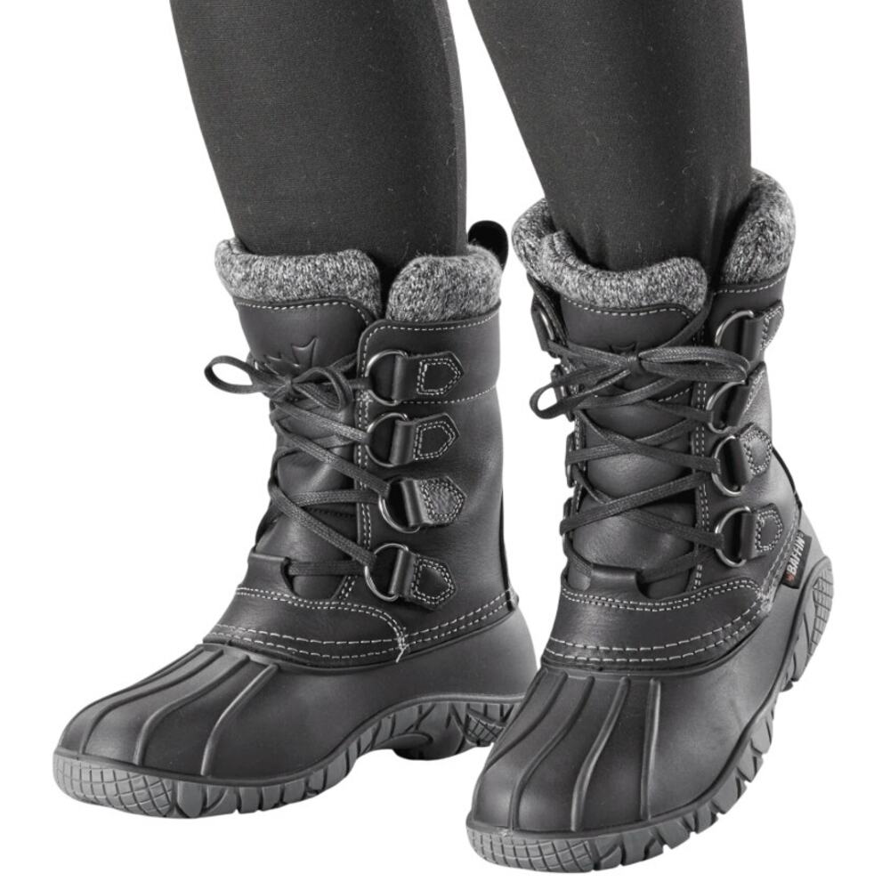Baffin Women Yellowknife Snow Boots US 11 Black Leather Waterproof Insulated NIB